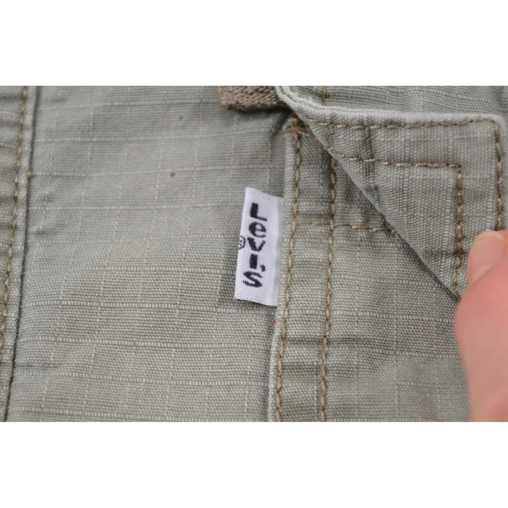 Levis Jacket Mens XL Green Sherpa Lined Shirt Jacket Shacket Workwear‎ spot READ